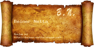Beiner Netta névjegykártya